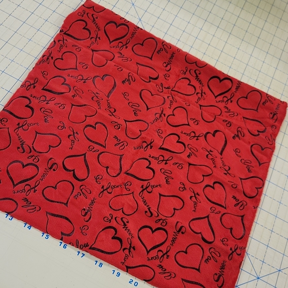 Valentine Heart Velvety Heart Pillow Case 15" Square